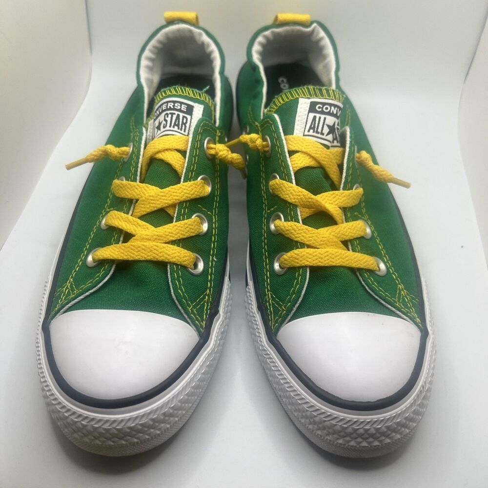 Converse Chuck Taylor All-Star Shoes Green & Yellow Slip On Sz Mens 8 Womens 10